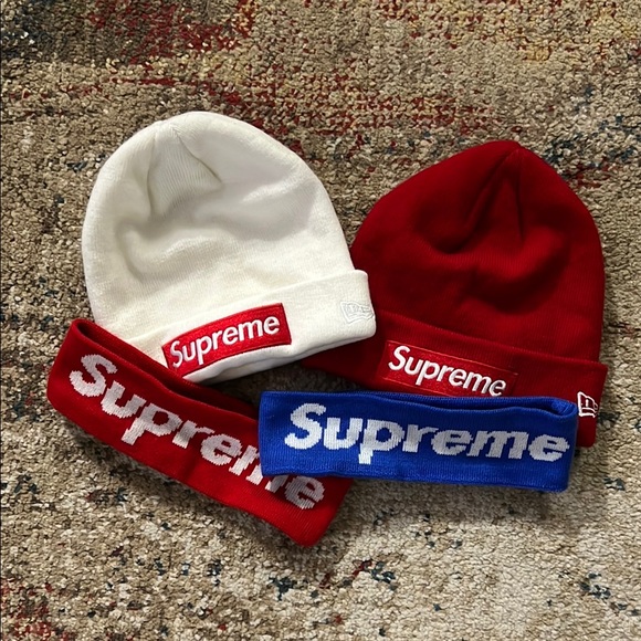 Supreme x New Era Headband and Beanie Bundle - Picture 1 of 12